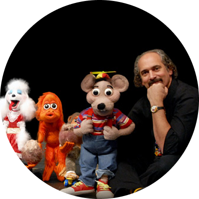 Bob Abdou and a few of his favorite puppets.