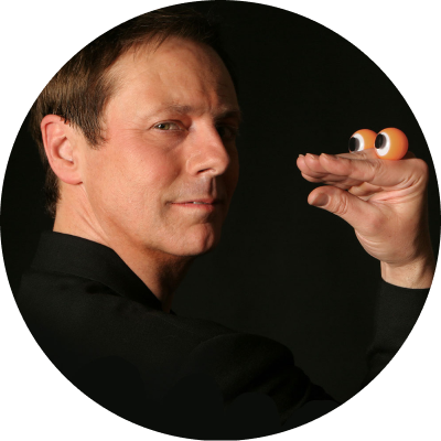 Ronn Lucas and hand puppet!