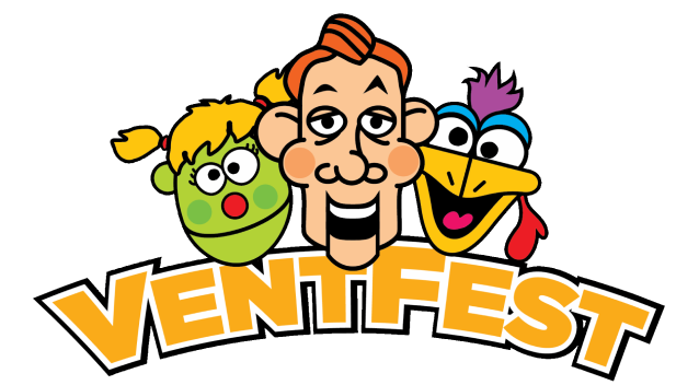 VentFest Logo - featuring 3 ventriloquist figures